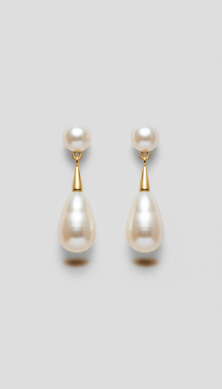 Pearl Drop Earrings with Luster