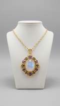 Gold Pendant Necklace with Emerald